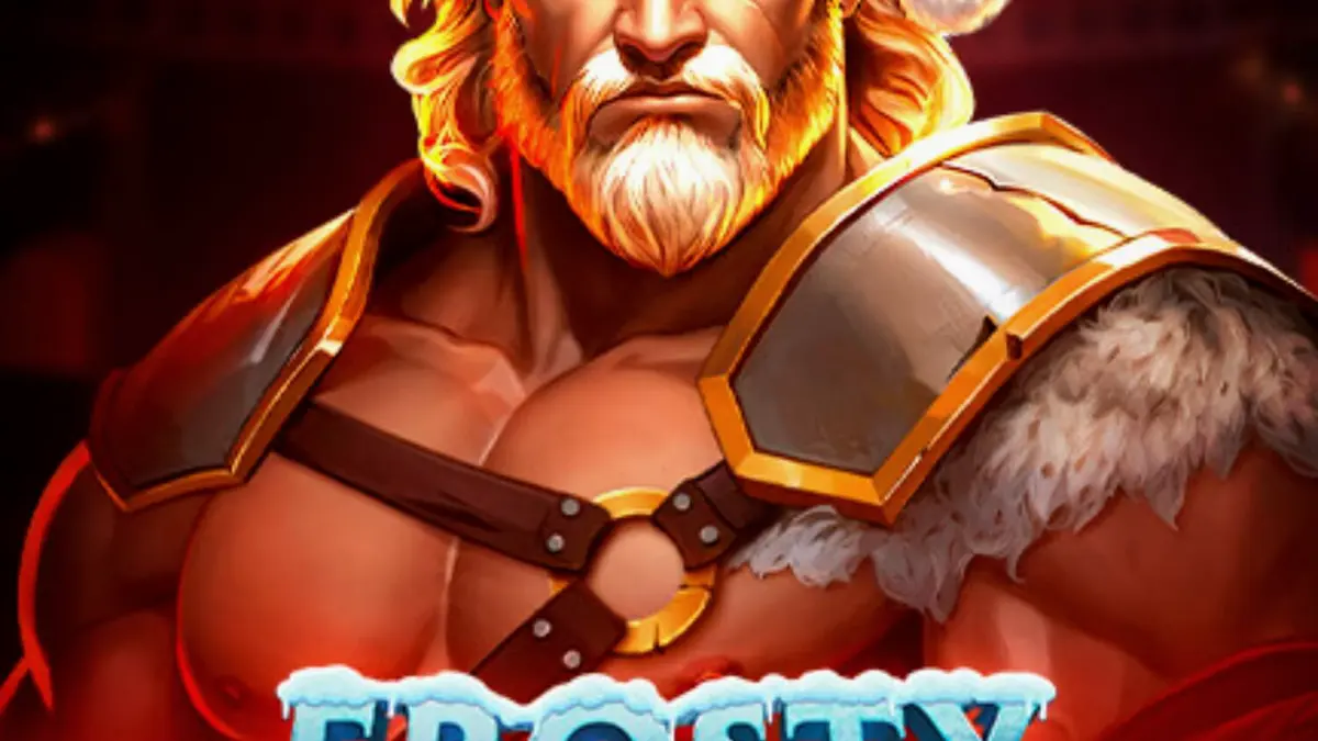 Tela do slot Frosty Rage com tema de gladiador natalino