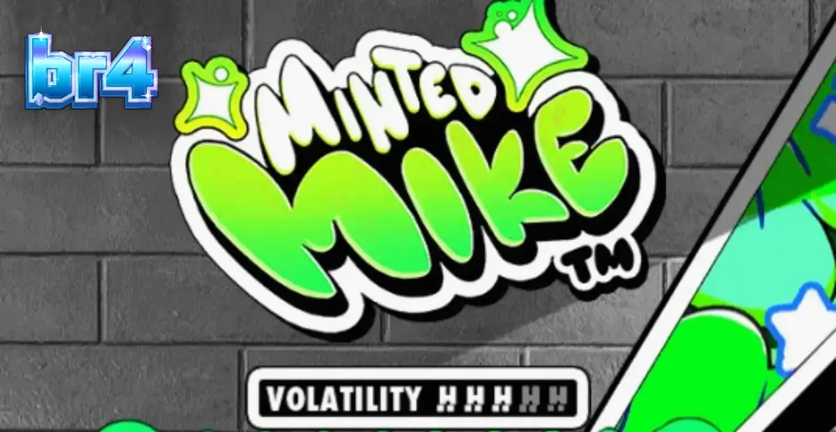 Captura de tela do jogo Minted Mike, mostrando o artista de graffiti e os rolos com símbolos de arte urbana.